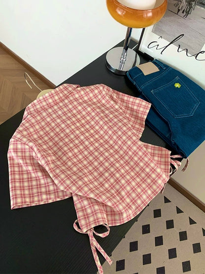 Ribbon Pocket Pink Shirt Top