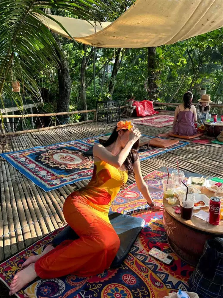 Yellow Orange Long Dress