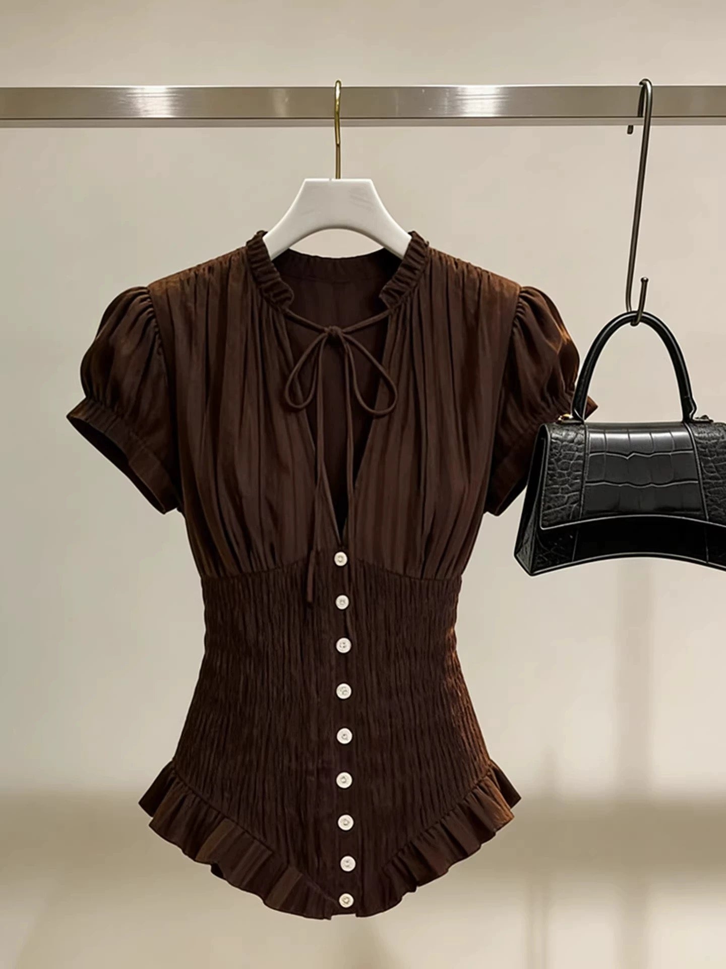 Chocolate V Collar Top