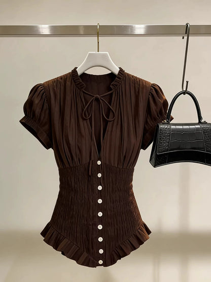 Chocolate V Collar Top