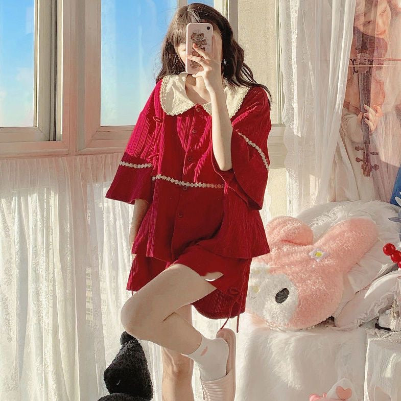 Dolly Red Short Homewear Two Pieces Set Pyjamas