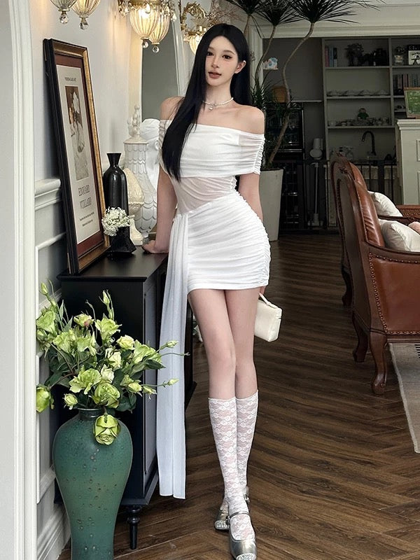 White Mesh Dress