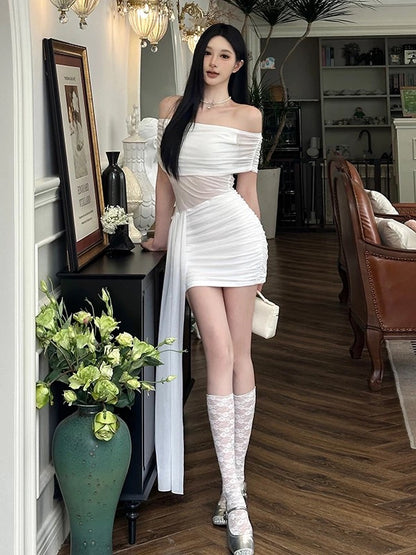White Mesh Dress