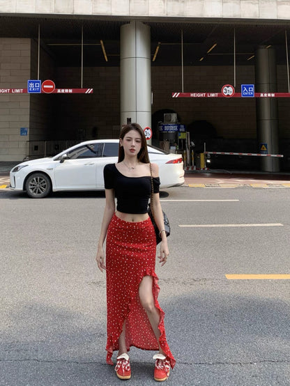 Lora Side Cut Long Skirt