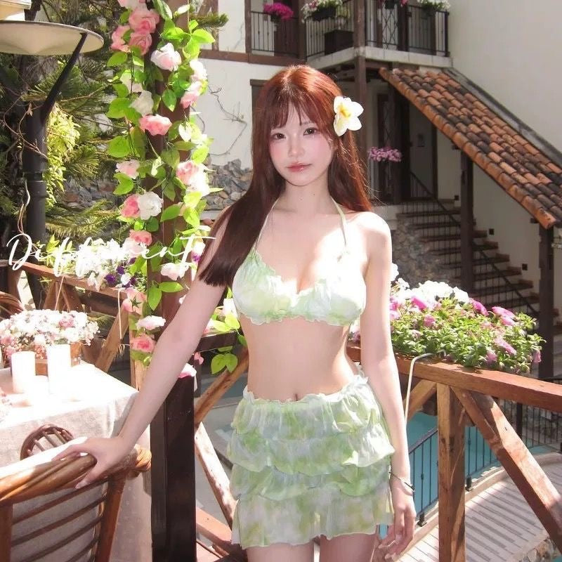 Green Bikini BK35 Three Piece Set