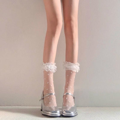 S003 Mesh Polka Dot Socks