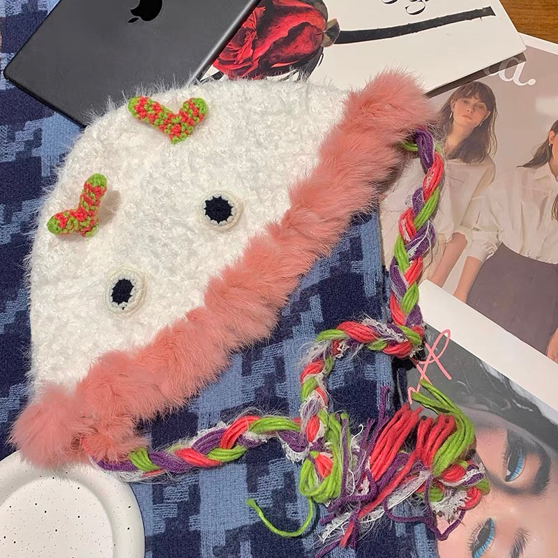 Furry Cute Monster Hat (3 Colours)