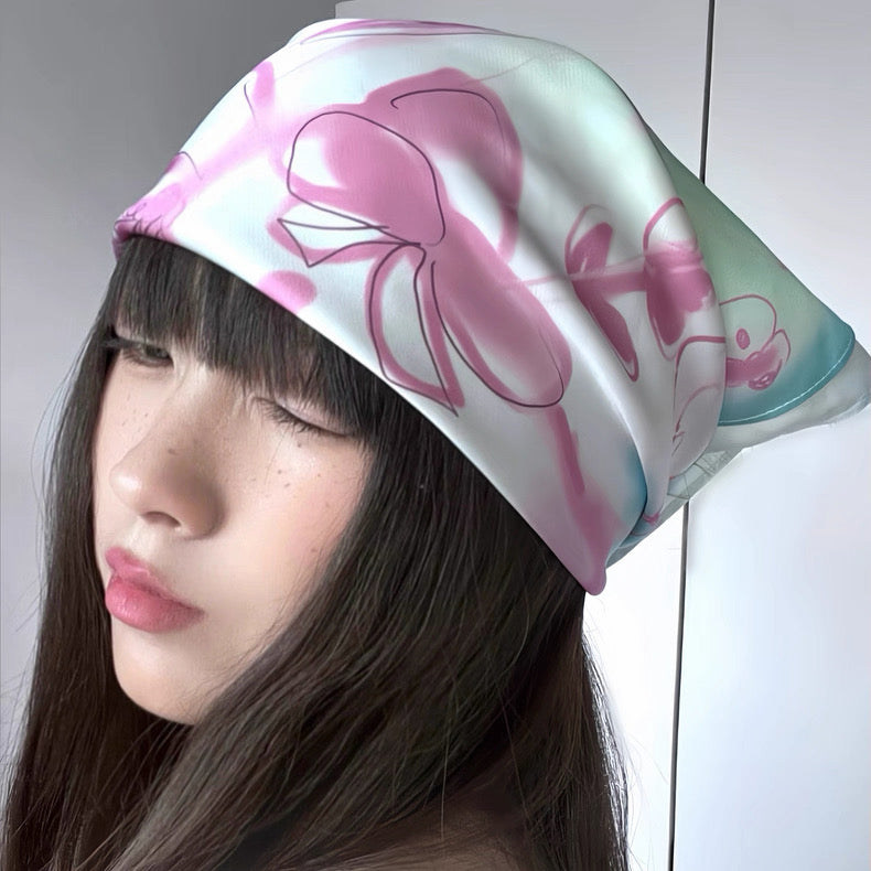 Kittie Scarf /Headband (Pink, Grey)