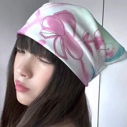 Kittie Scarf /Headband (Pink, Grey)