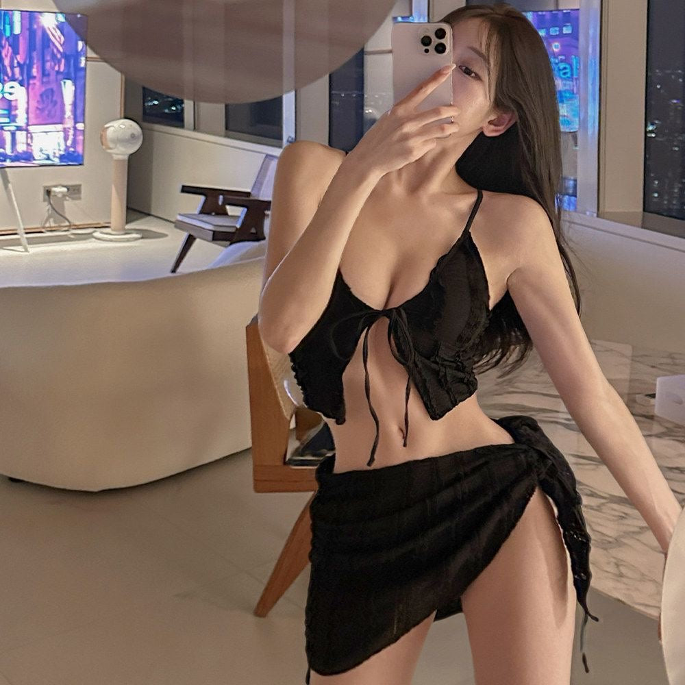 Bikini BK27 Three Piece Set (Blue, Pink, Black)