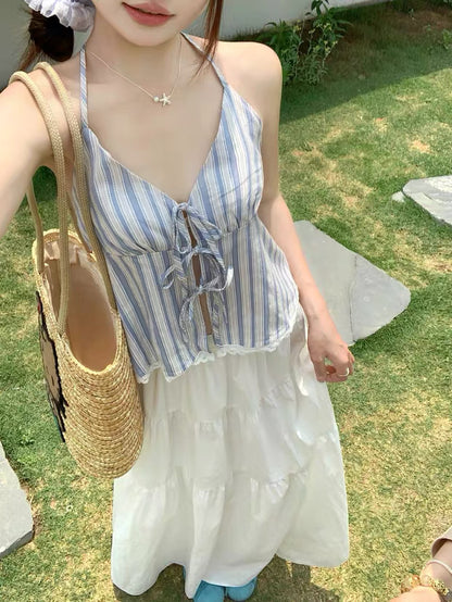 Blue Stripe Strap Top 补货中