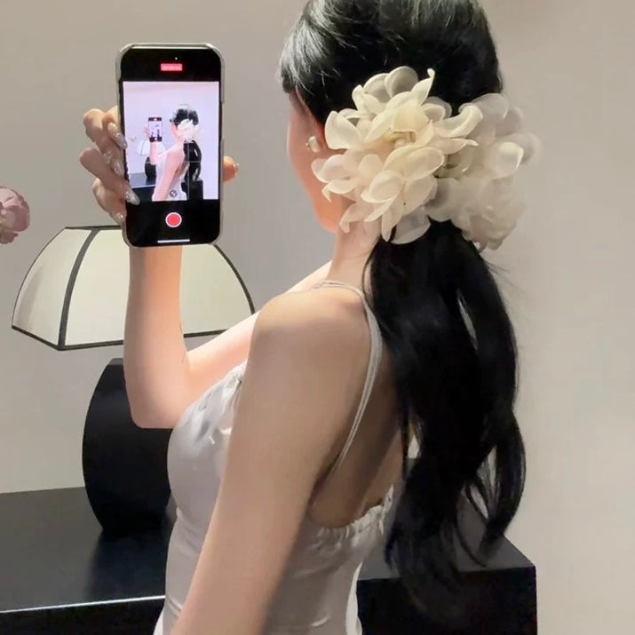 Summer Chiffon Floral Big Hair Clip