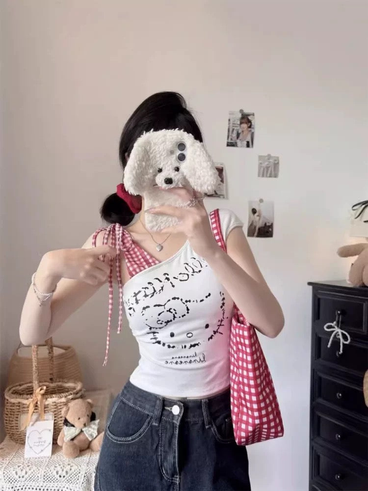 Kitty Side Tie Sleeveless Top