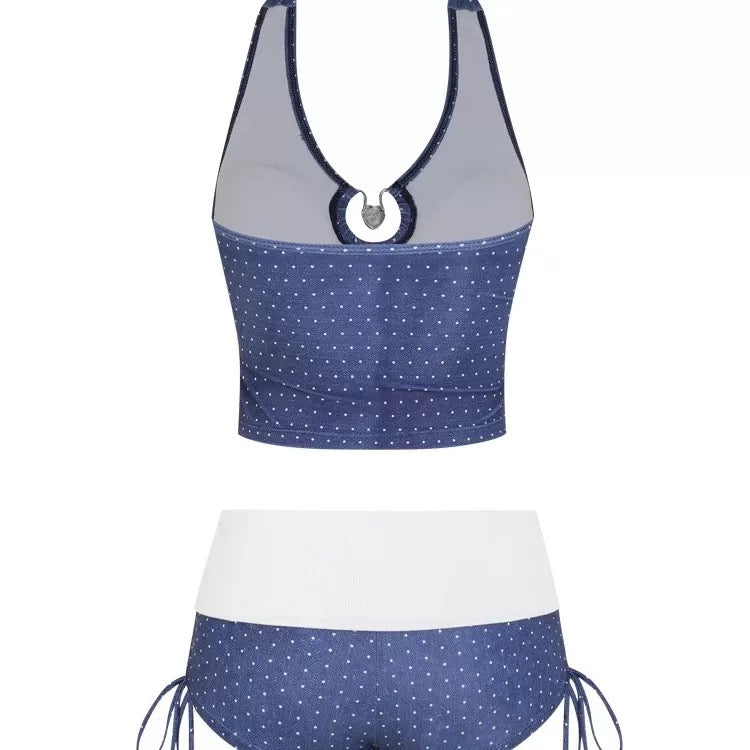 Blue Heart Navy Bikini BK45 Two Piece Set (S, M)