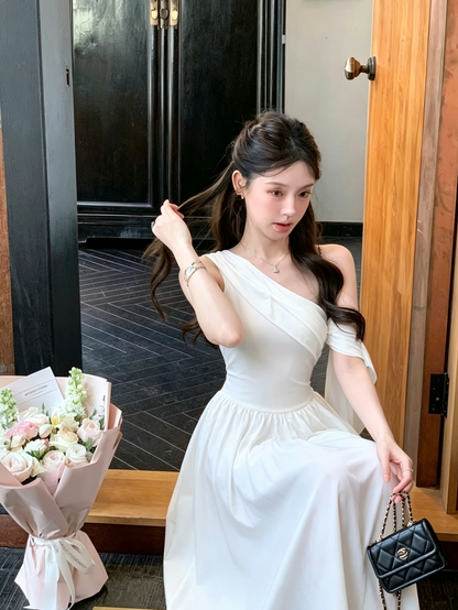 Off Side Shoulder Long Dress