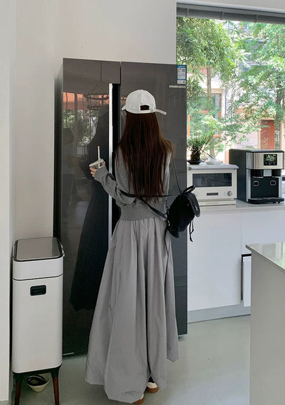 Grey Lantern Long Skirt