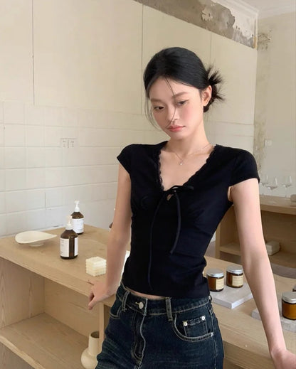 Deep V Collar Top