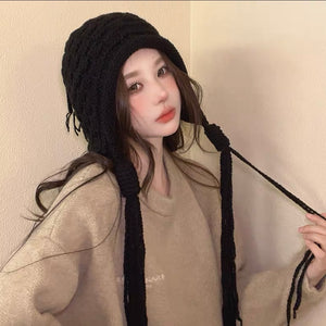 Knitted Long Strap Hat