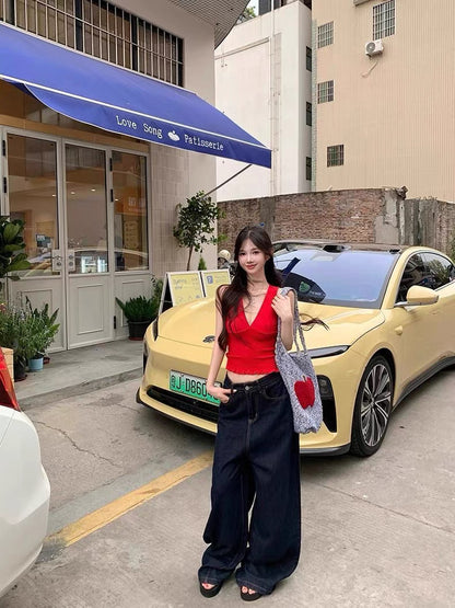 Sleeveless Deep V Top