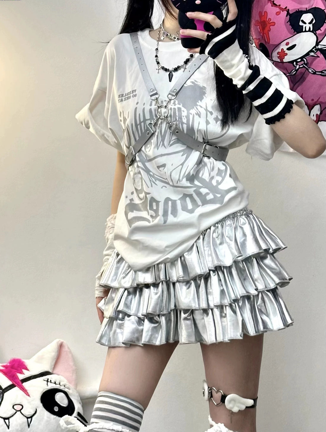 Silver Layered Cake Skirt/Skort