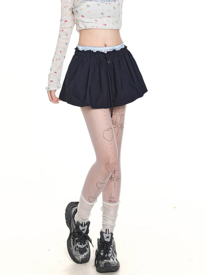 Navy Middle Waist Mini Skirt SK22