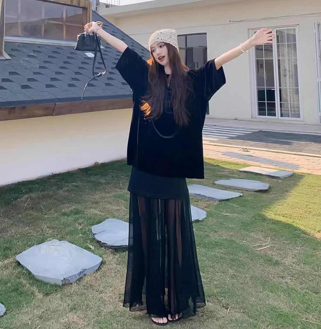 Black Velvet Tee Top