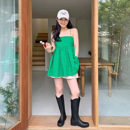 Green Dolly Strap Long Top