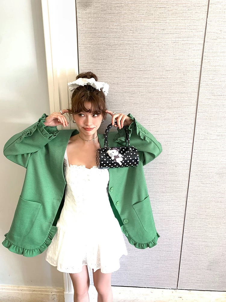 Green Blazer Long Sleeve Jacket