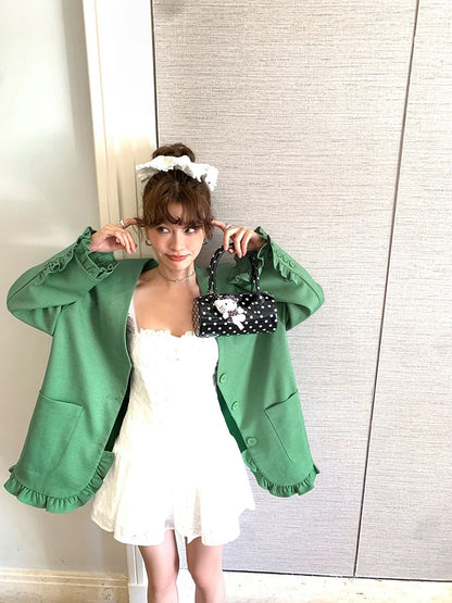 Green Blazer Long Sleeve Jacket
