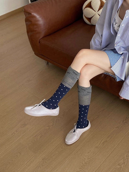S011 Polka Dot Two Tone Socks (Set)