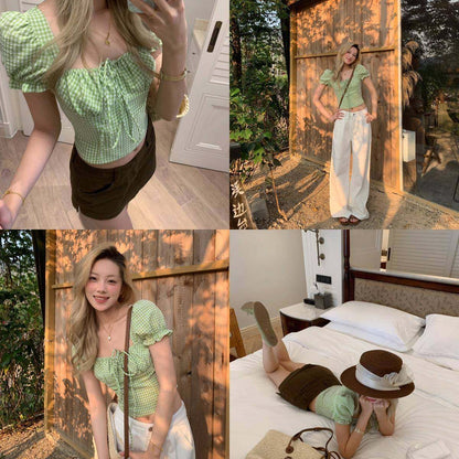 Green Ginham Top