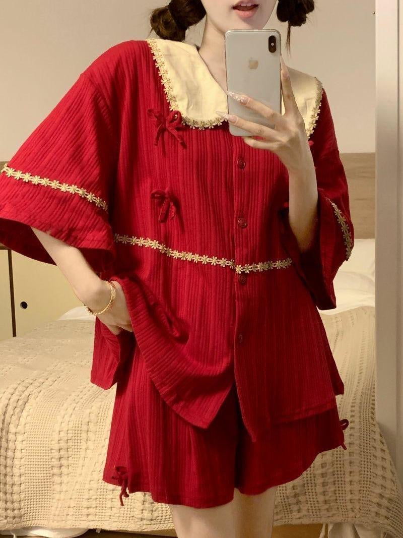 Dolly Red Short Homewear Two Pieces Set Pyjamas