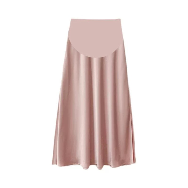 Beige Puff Sleeve + Pink Skirt Mom Two Piece Set