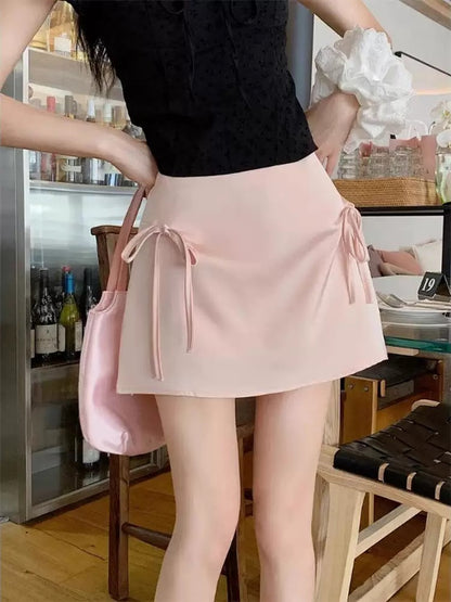 Pink High Waist Mini Skirt SK19