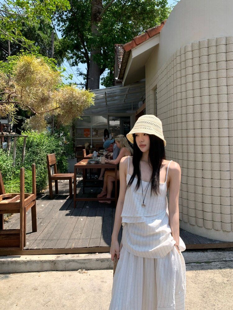 Narra Stripe Top + Long Skirt Two Piece Set