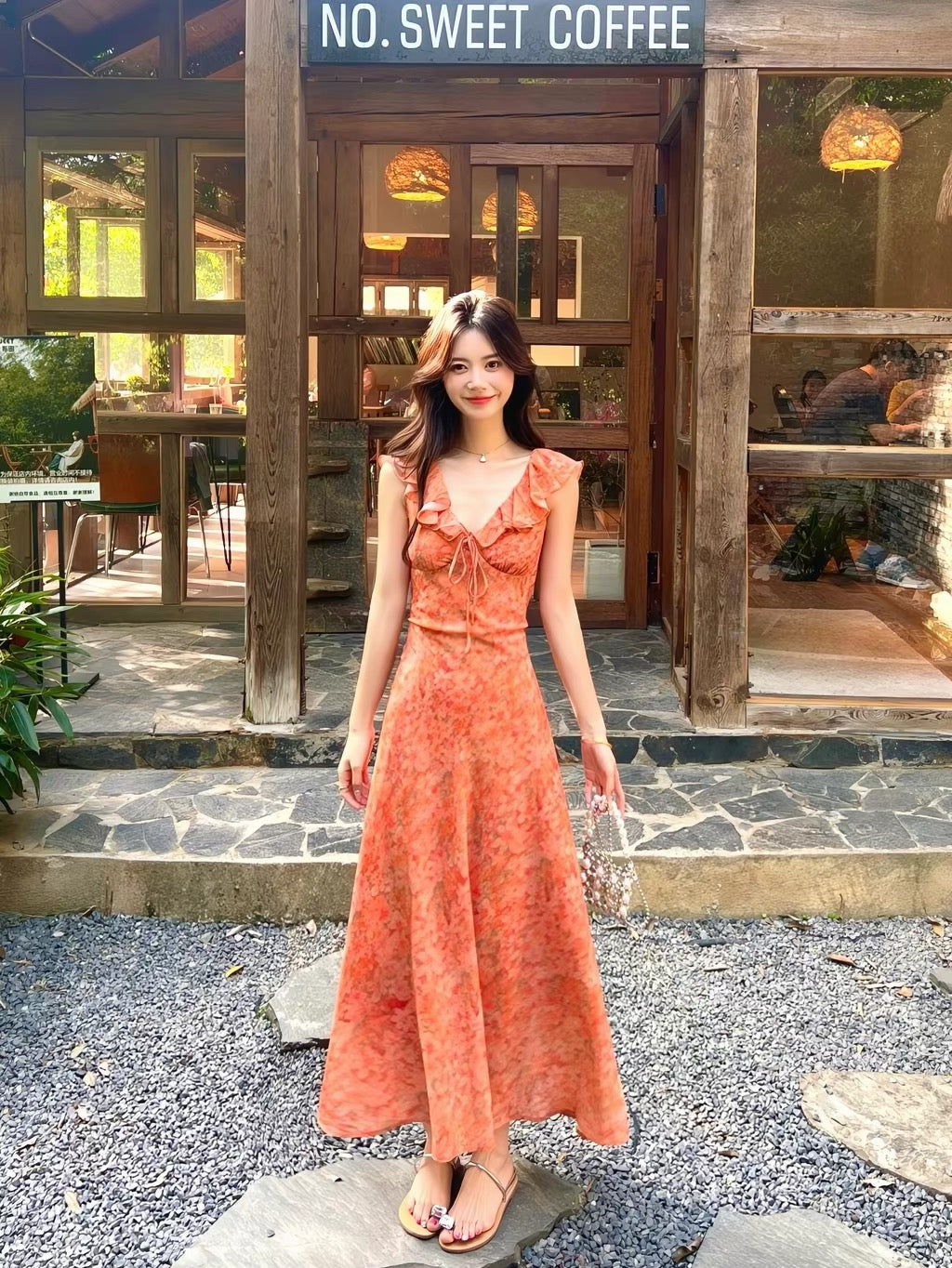 Orange Long Dress