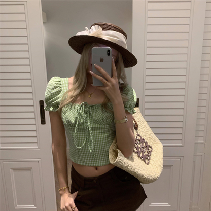 Green Ginham Top