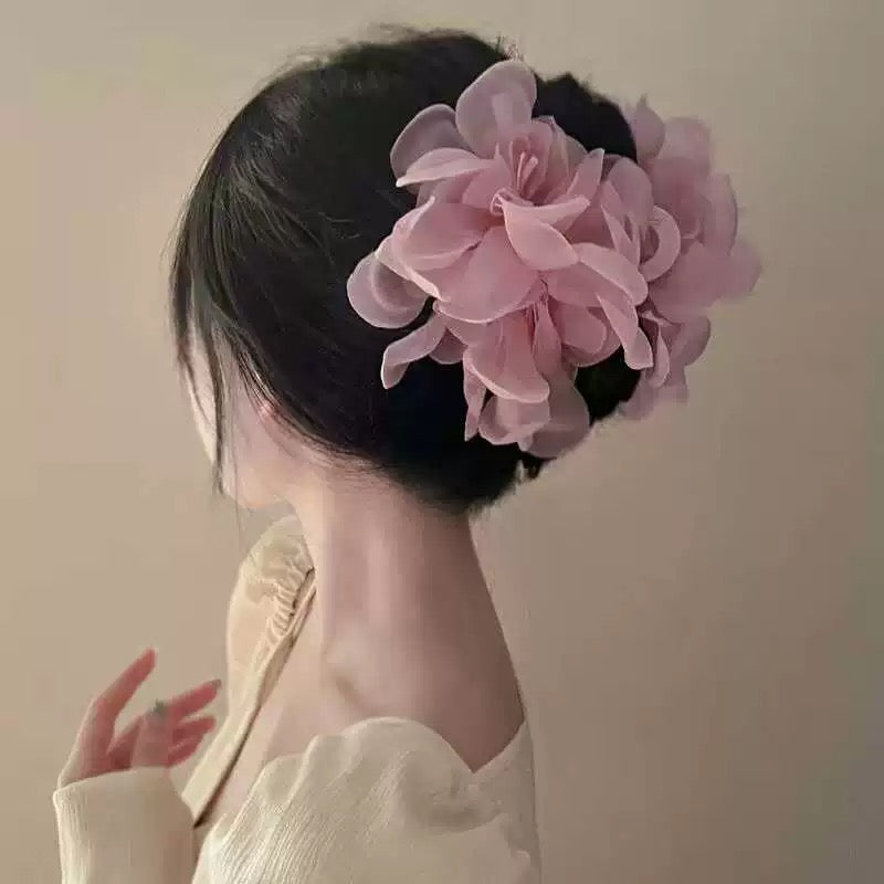 Summer Chiffon Floral Big Hair Clip