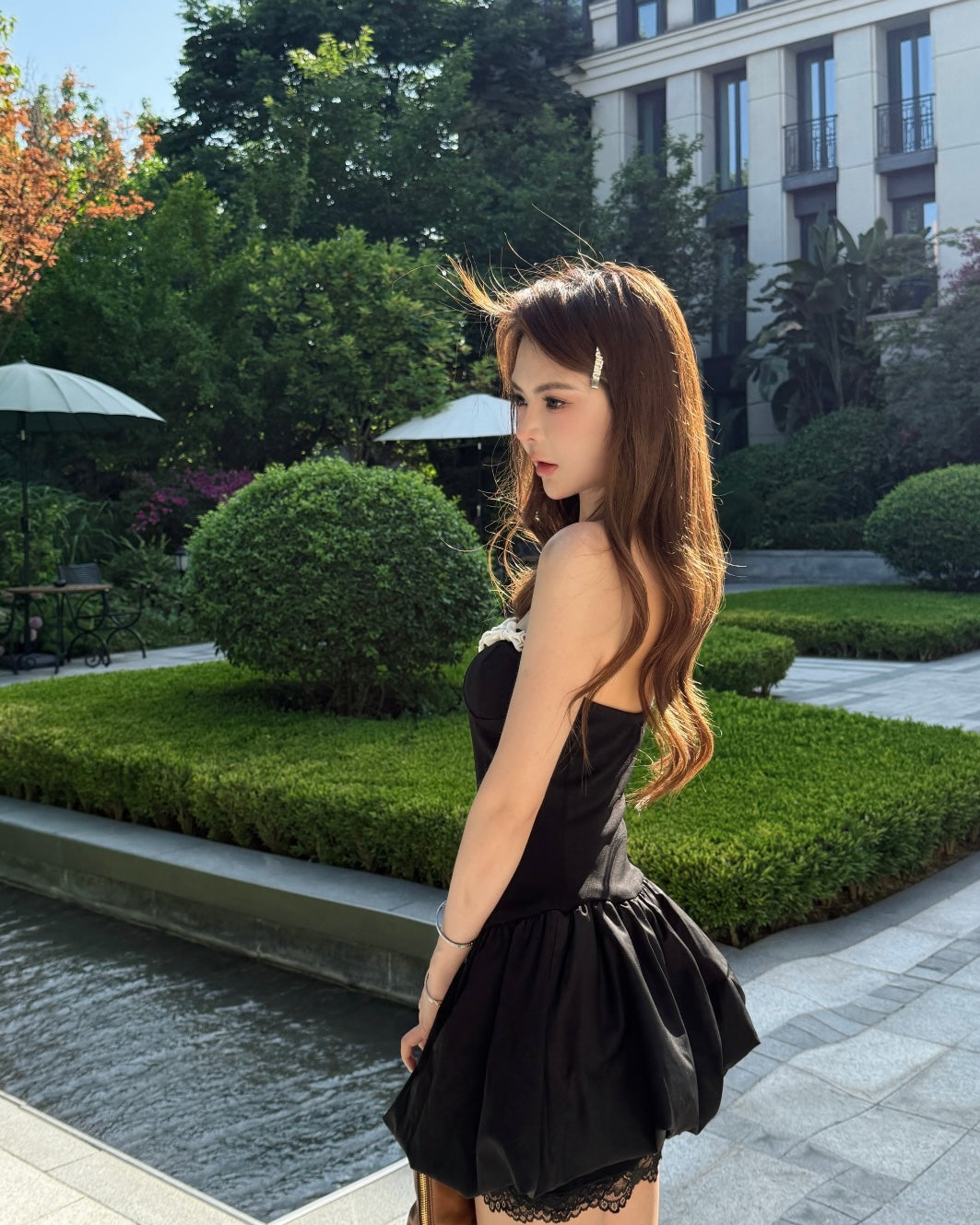 Mini Bows Black Tube Dress