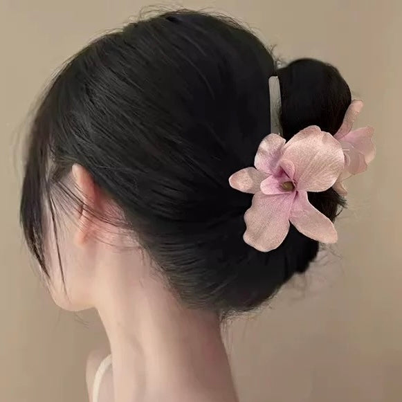 Summer Pink Floral Big Hair Clip