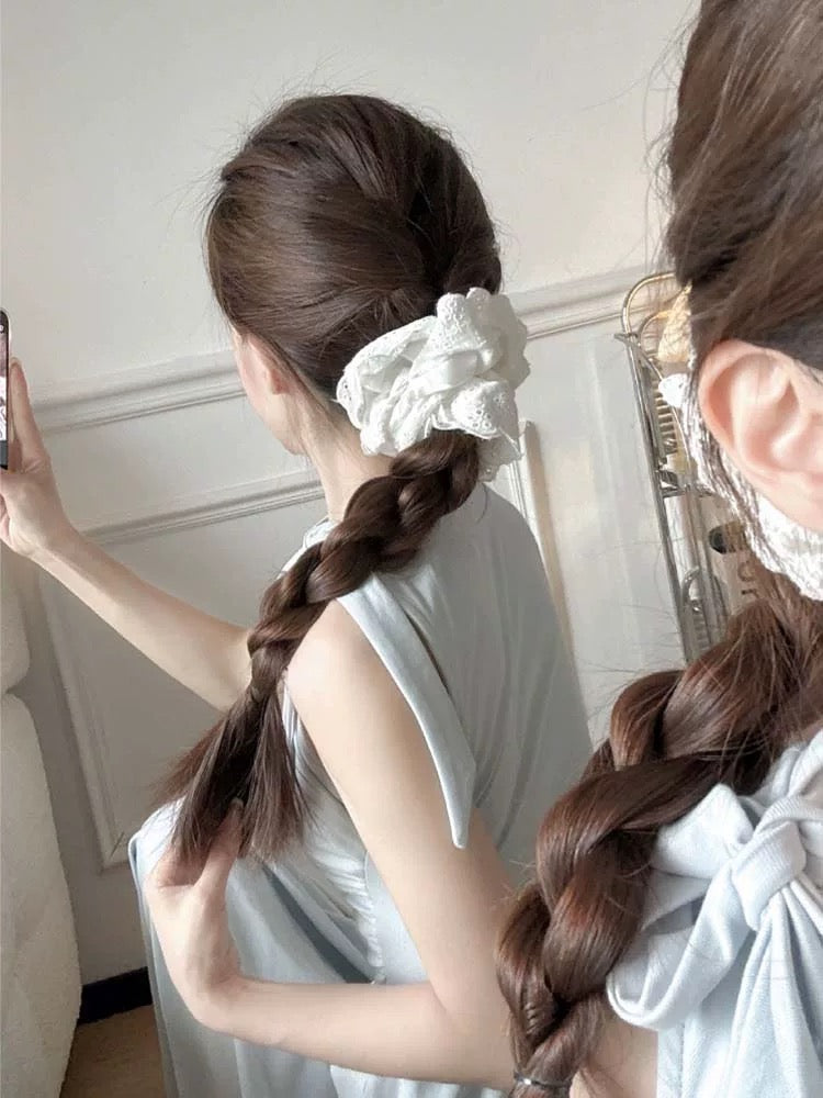 Korean White Hair Rubberband