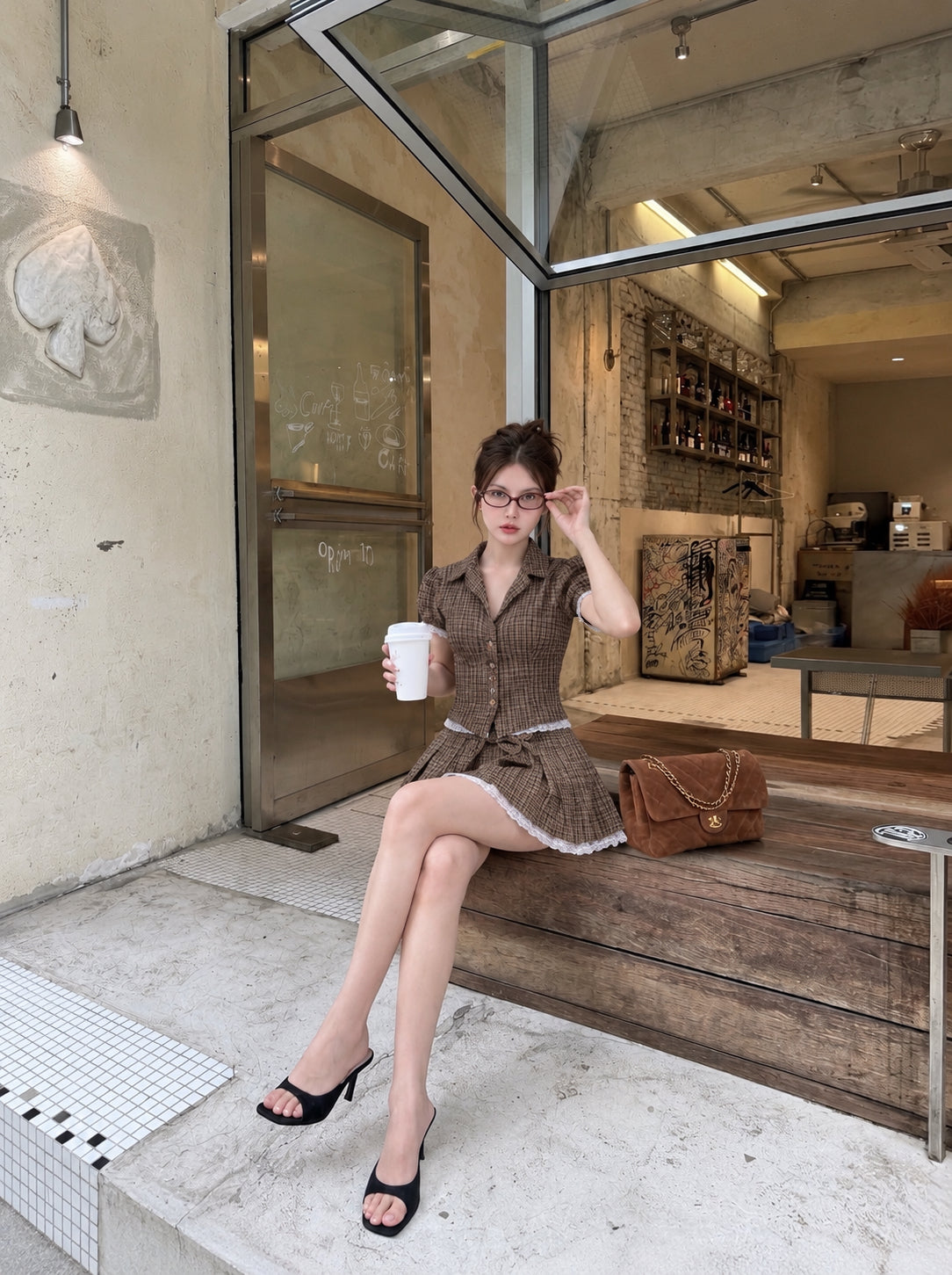 Ginham Top + Skort Two Piece Set