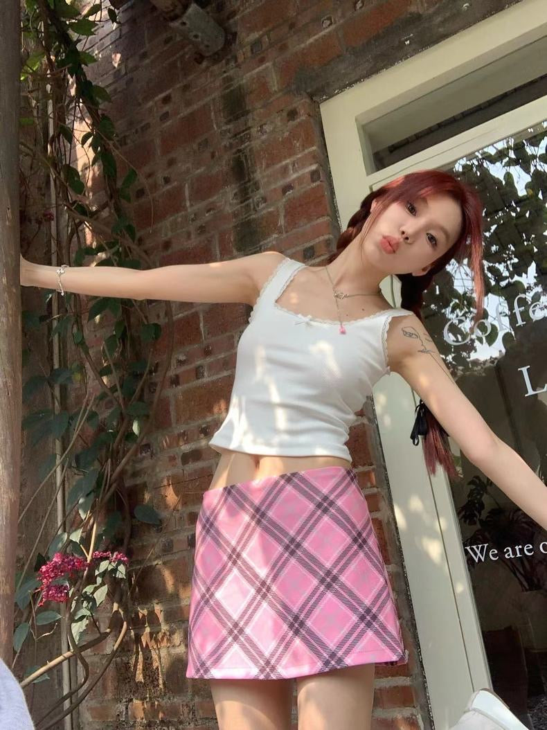 Pink Low Waist Mini Skirt (S)