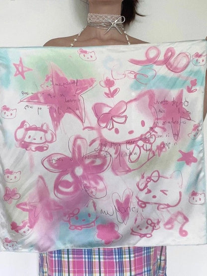 Kittie Scarf /Headband (Pink, Grey)