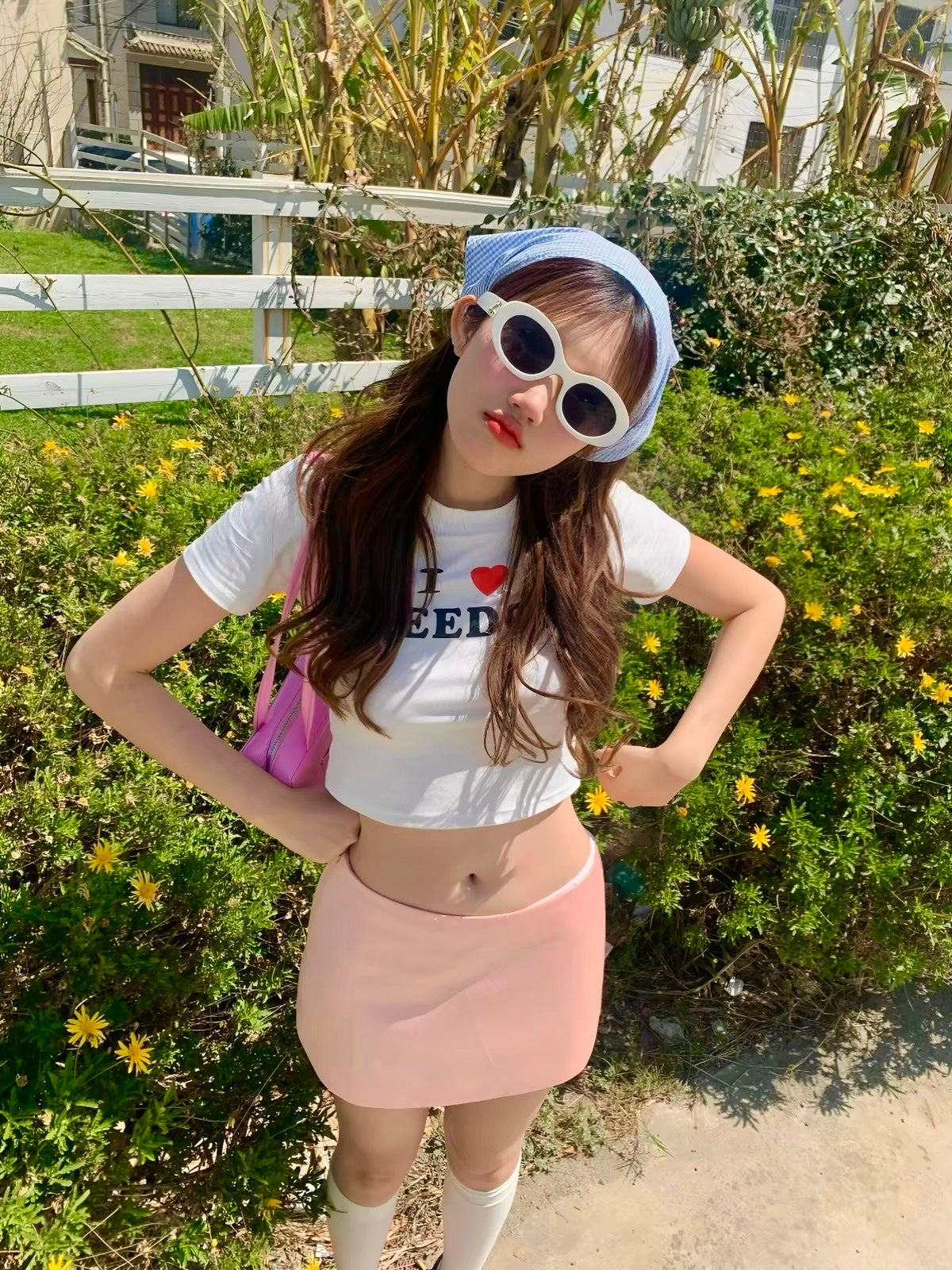 Pink Low Waist Satin Mini Skirt SK37 (M)