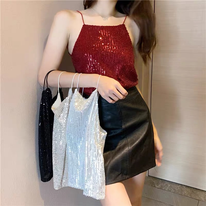 Shiny Spaghetti Strap Top