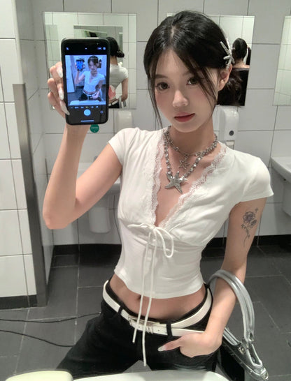 Deep V Collar Top