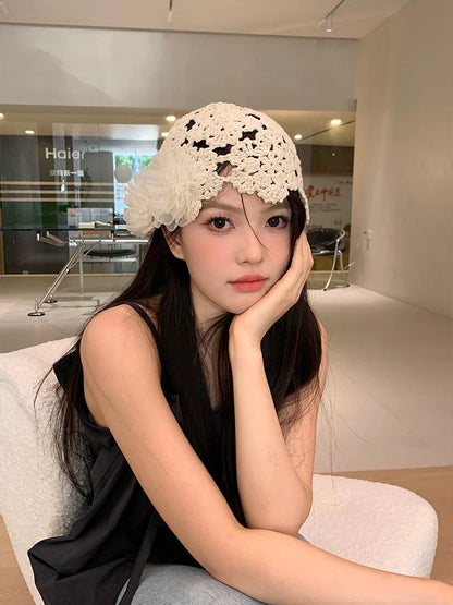 Knitted Embroidery Hat