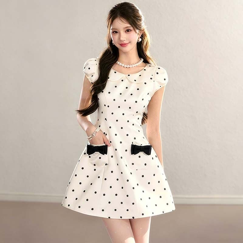 Vintage Polka Dot Cream Dress