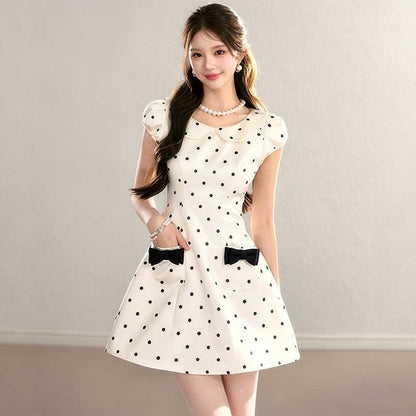Vintage Polka Dot Cream Dress